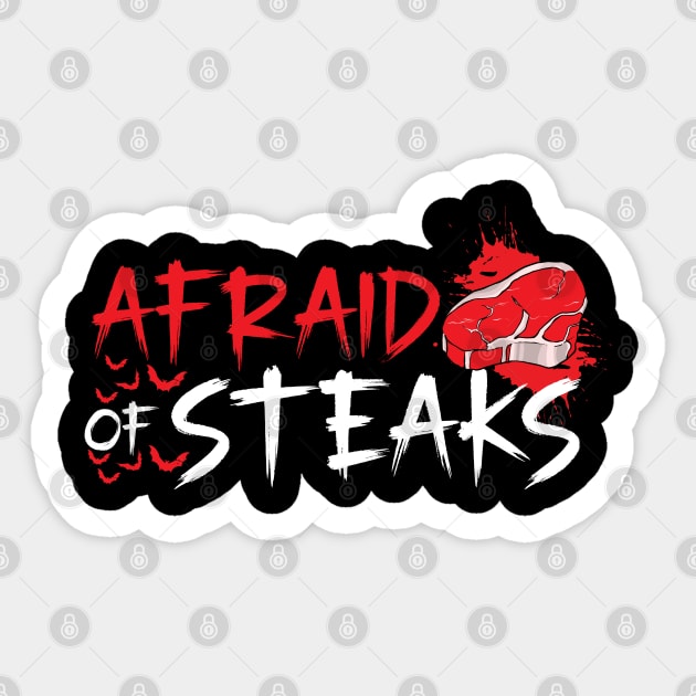 Scary Zombie Steaks Funny Vegan Horror Themed Apparel Sticker by Riffize